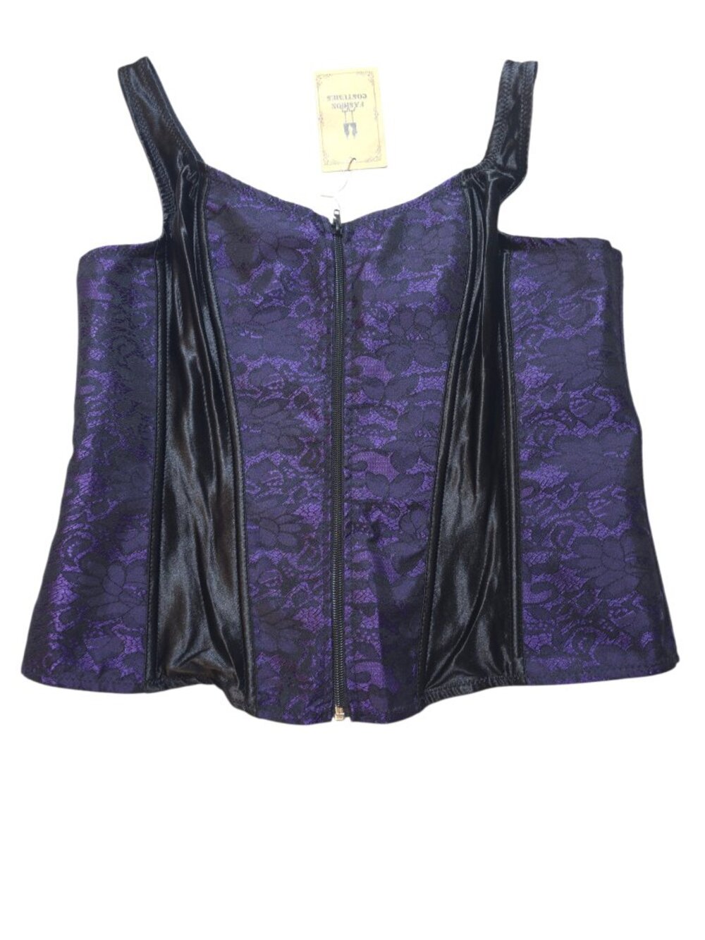 NWT Purple Black Lace Corset 2XL Gothic Renaissance Halloween Costume